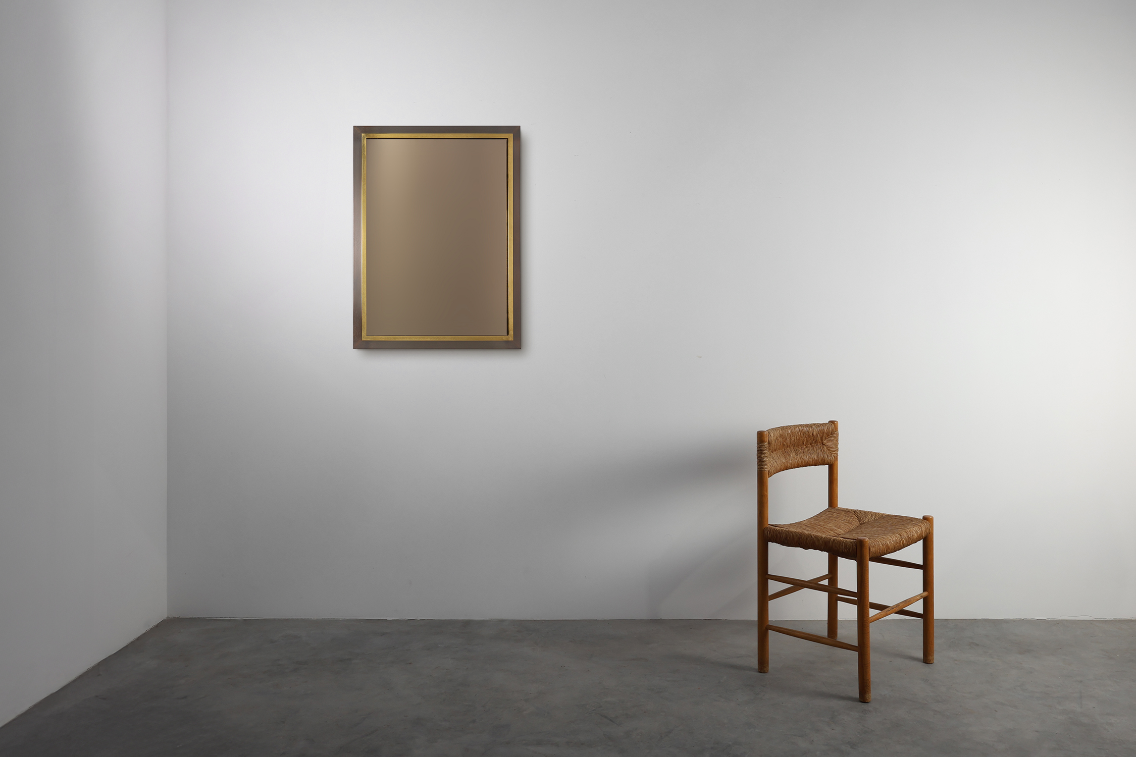 Belgian Mid-Century Belgo Chrome Mirror in Copper and Fumé Glass, 1980sthumbnail